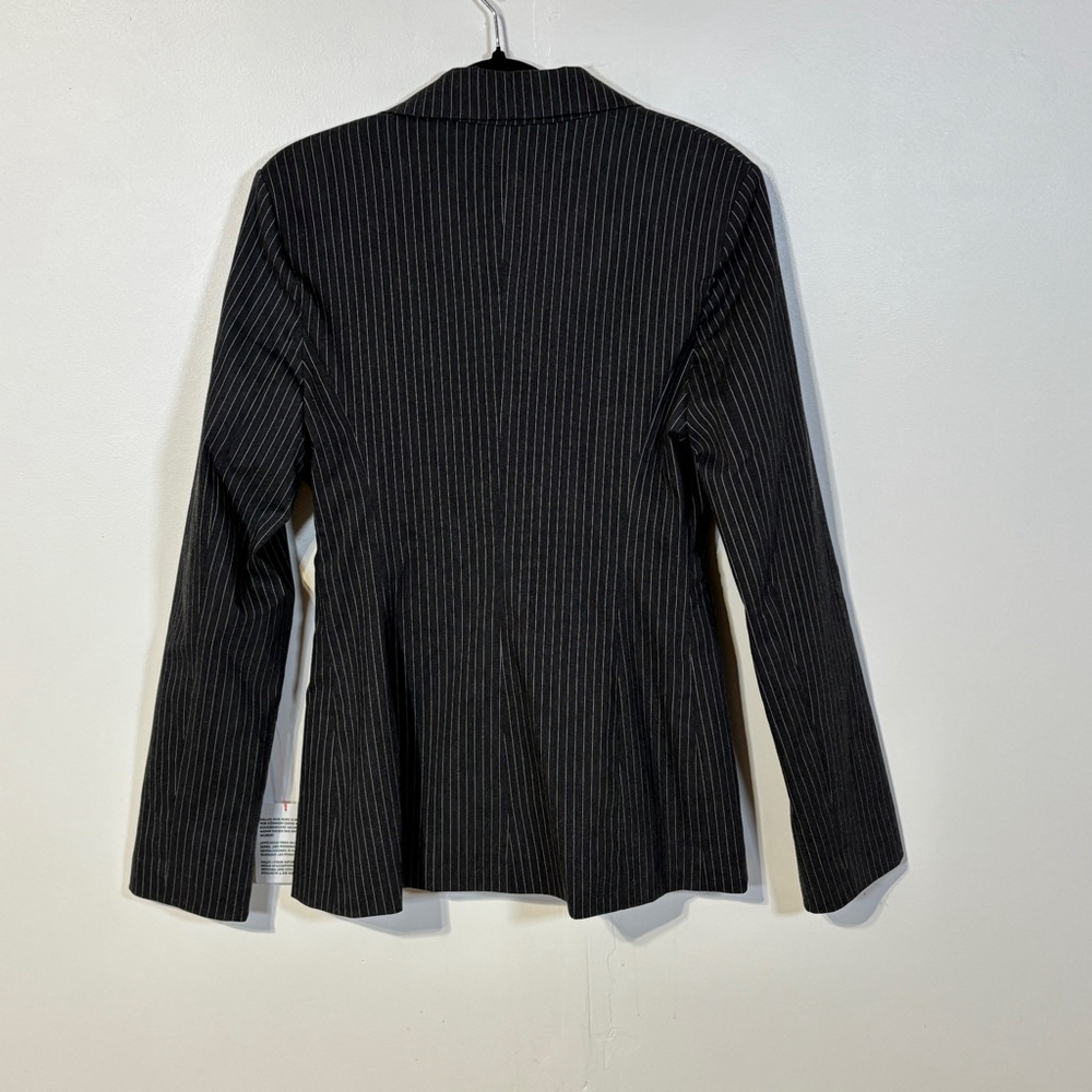 ASOS Design Pinstripe Blazer Women’s Size 8 Tall Gray White Fitted NWT Office - Picture 10 of 13